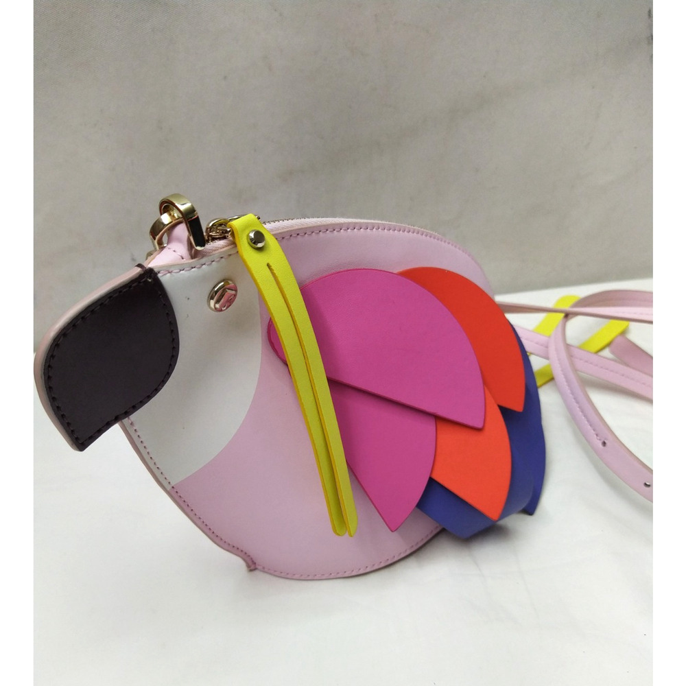 Kate Spade New York Flock Party Multicolor Parrot Leather Zipper Crossbody Bag - Picture 6 of 16